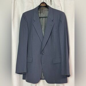 Vtg Christian Dior Grand Luxe Collection Mens Tailored Suit Jacket Gray Striped